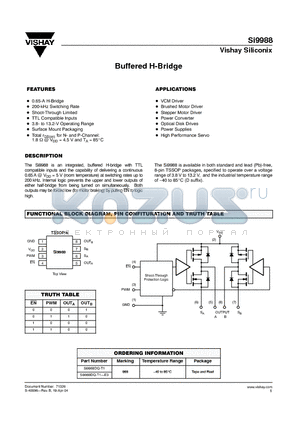 SI9988DQ-T1 datasheet - Buffered H-Bridge