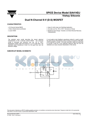 SIA414DJ datasheet - Dual N-Channel 8-V (D-S) MOSFET