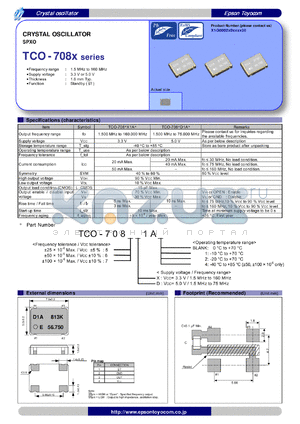 TCO-7085D1A1 datasheet - CRYSTAL OSCILLATOR