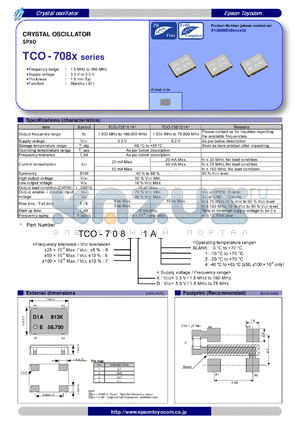 TCO-7085X1A2 datasheet - CRYSTAL OSCILLATOR