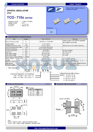 TCO-7107X1A2 datasheet - CRYSTAL OSCILLATOR