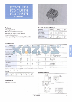 TCO-745STH datasheet - TTL logic output