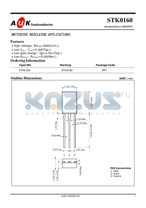 STK0160 datasheet - Advanced Power MOSFET