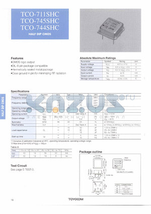 TCO-755SHC datasheet - CMOS logic output