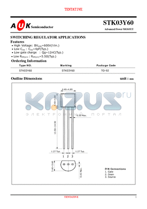 STK03Y60 datasheet - Advanced Power MOSFET