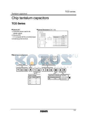 TCOA0E106M8R datasheet - Chip tantalum capacitors