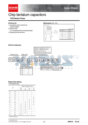 TCOA0E106M8R datasheet - Chip tantalum capacitors