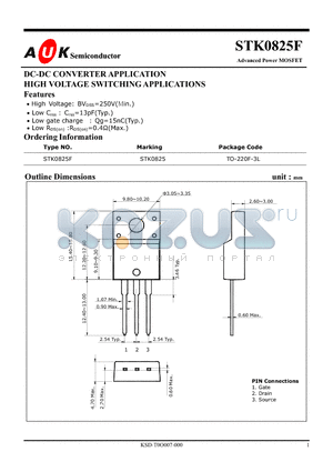 STK0825F datasheet - Advanced Power MOSFET