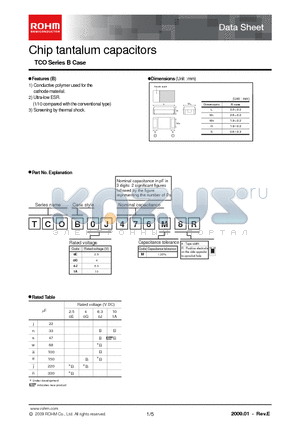 TCOB0E476M8R datasheet - Chip tantalum capacitors