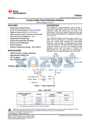 TPS2065CDGN datasheet - Current-Limited, Power-Distribution Switches Deglitched Fault Reporting