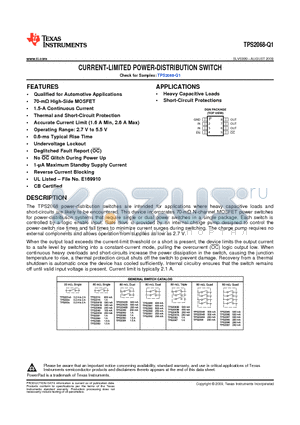 TPS2068-Q1 datasheet - CURRENT-LIMITED POWER-DISTRIBUTION SWITCH