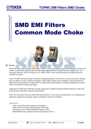 TCPWCH05H05MTR222 datasheet - TCPWC EMI Filters SMD Choke