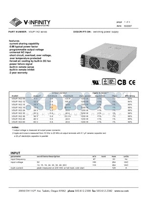 VSUP-1K2 datasheet - switching power supply