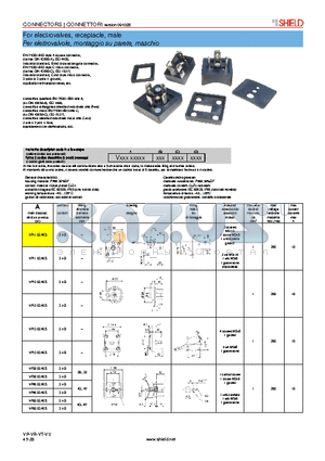 VT1102A0S datasheet - For electrovalves, receptacle, male