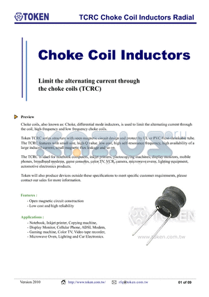 TCRC0406-1R5N datasheet - TCRC Choke Coil Inductors Radial