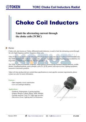 TCRC1012 datasheet - TCRC Choke Coil Inductors Radial