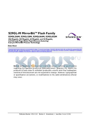 S29GL032M10BBCR20 datasheet - 256,128,64,32,Megabit 3.0 Volt-only Page Mode Flash Memory featuring 0.23 lm MirrorBit Process Technology