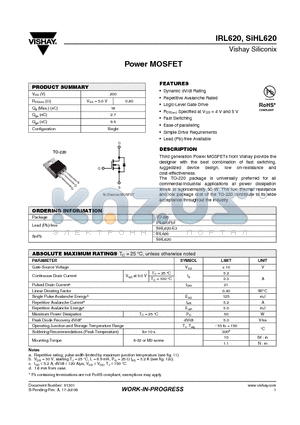 SIHL620 datasheet - Power MOSFET