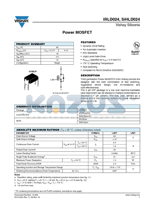 SIHLD024 datasheet - Power MOSFET