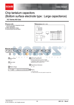 TCTAS0G227M8R datasheet - Chip tantalum capacitors(Bottom surface electrode type : Large capacitance)