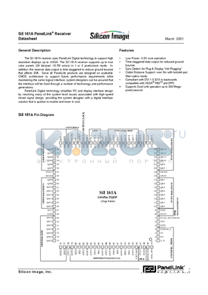 SII161A datasheet - SiI 161A PanelLink Receiver