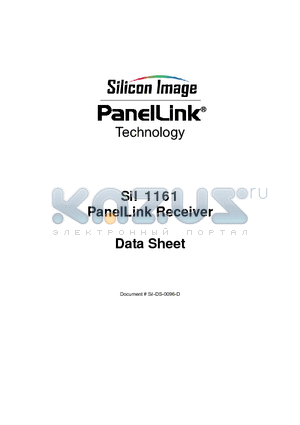 SII1161CT100 datasheet - PanelLink Receiver