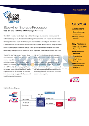 SII5734 datasheet - SteelVine Storage Processor