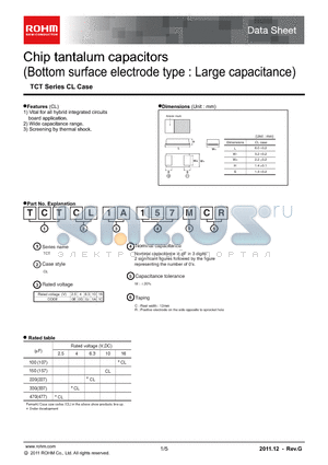 TCTCL0E477MCR datasheet - Chip tantalum capacitors(Bottom surface electrode type : Large capacitance)