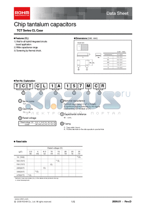 TCTCL0G106MCR datasheet - Chip tantalum capacitors