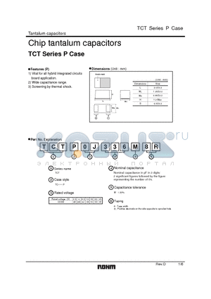 TCTCL1A227M8R datasheet - Chip tantalum capacitors