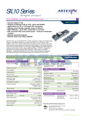SIL10-05S1V5-V datasheet - 8 to 33W Non-isolated DC/DC Converters