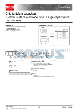 TCTP0G336M8R datasheet - Chip tantalum capacitors(Bottom surface electrode type : Large capacitance)