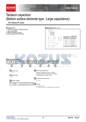 TCTPL0J476M8R datasheet - Tantalum capacitors (Bottom surface electrode type : Large capacitance)