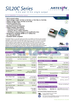 SIL20C-05SADJ-VJ datasheet - DC-DC CONVERTERS C Class Non-isolated