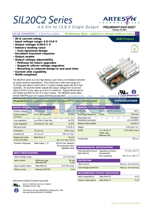 SIL20C2 datasheet - DC-DC CONVERTERS C Class Non-isolated