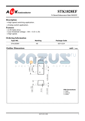 STK1828EF datasheet - N-Channel Enhancement-Mode MOSFET