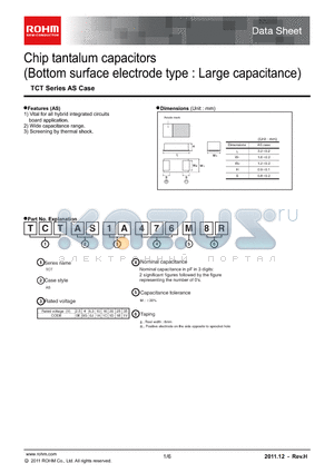 TCT_AS_11 datasheet - Chip tantalum capacitors(Bottom surface electrode type : Large capacitance)