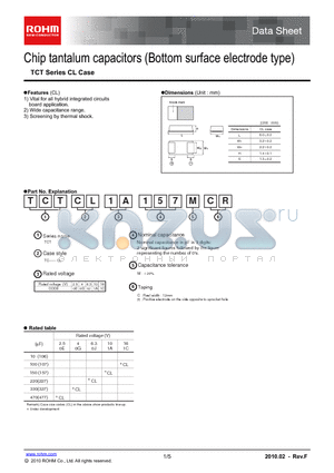 TCT_CL datasheet - Chip tantalum capacitors (Bottom surface electrode type)