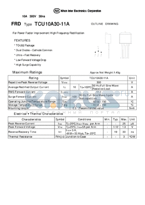 TCU10A30-11A datasheet - FRD - For Power Factor Improvement High Frequency Retification