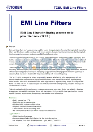 TCUT20-223 datasheet - TCUU98V EMI Line Filters