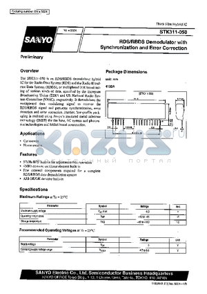 STK311-050 datasheet - RDS/RBDS Demodulator Synchronization and Error Correction