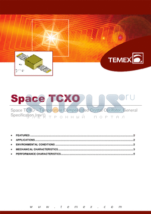 TCXO datasheet - Space TCXO - Temperature Compensated Crystal Oscillator, General Specification (rev1)