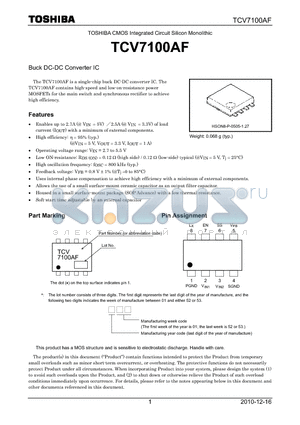TCV7100AF datasheet - Buck DC-DC Converter IC