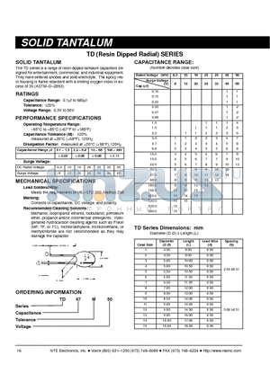 TD0.15M50 datasheet - SOLID TANTALUM