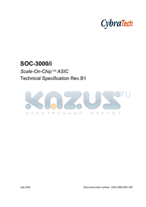 SOC-3000-0001-SP datasheet - Scale-On-Chip ASIC Technical Specification Rev.B1