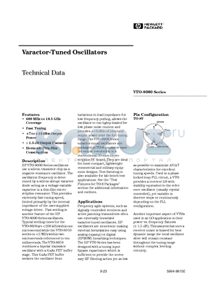 VTO-8360 datasheet - Varactor-Tuned Oscillators