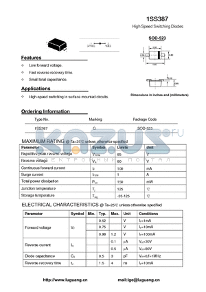 SOD-523 datasheet - High Speed Switching Diodes