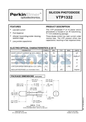 VTP1332 datasheet - SILICON PHOTODIODE