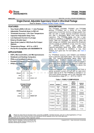 TPS3897ADRYT datasheet - Single-Channel, Adjustable Supervisory Circuit in Ultra-Small Package