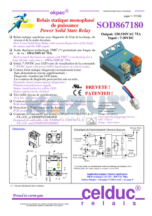SOD867180 datasheet - Power Solid State Relay